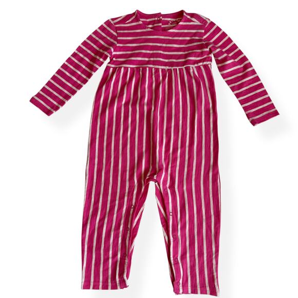 NEW Primary Baby Striped Pink Romper 12-18 Months - Picture 1 of 10